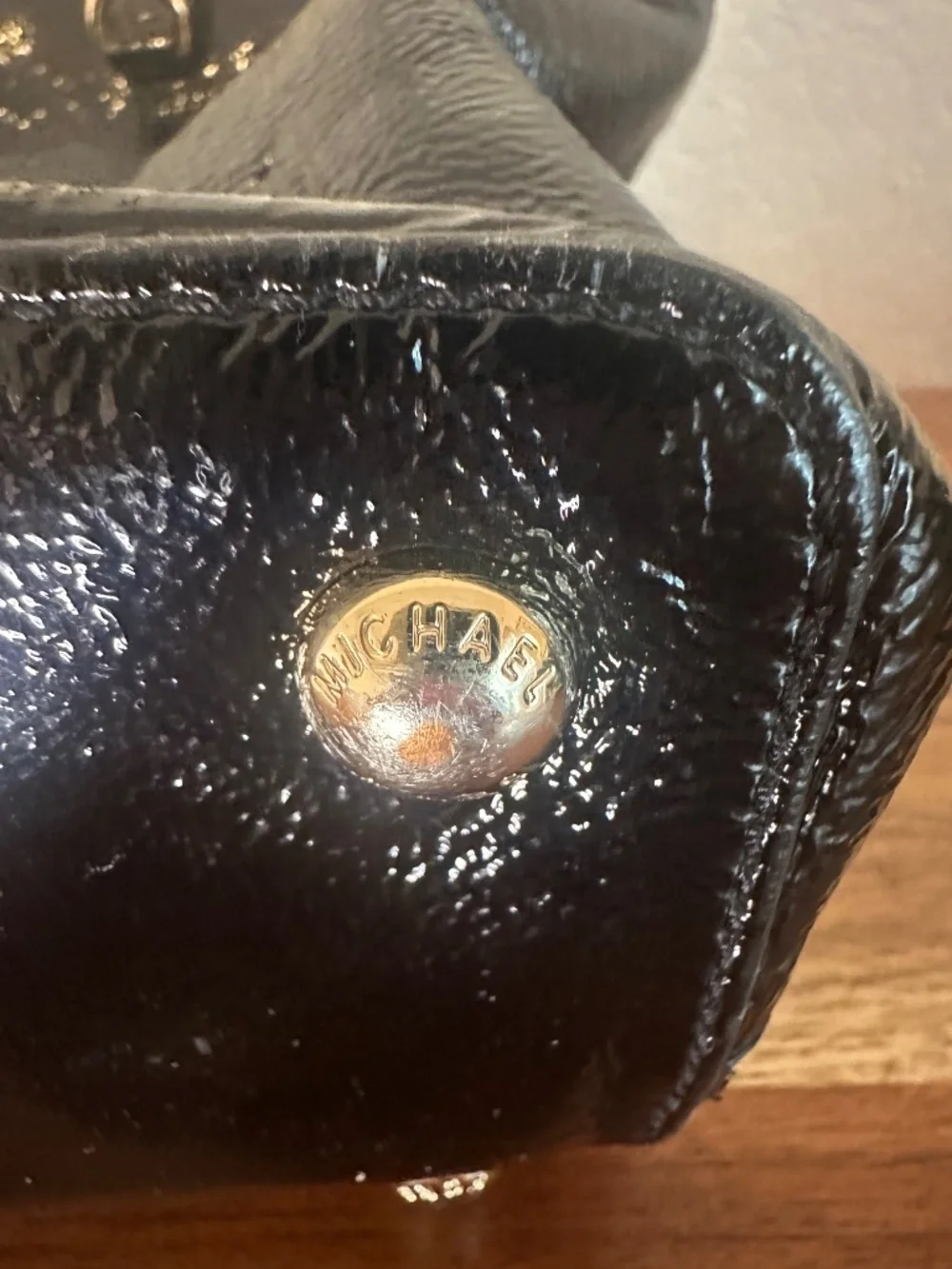 Michael Kors Black Patent Leather Jet Set Tote Bag